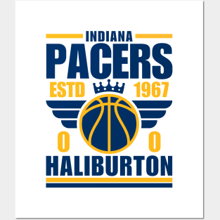 Indiana Pacers Halliburton 0 Basketball Retro Posters and Art